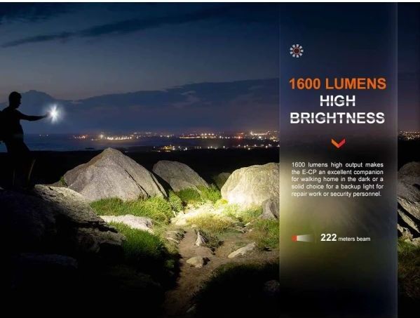 Fenix E-CP Zaklamp FEE-CP-B Powerbank Zaklamp Zwart, 1600 Lumen, Aluminium