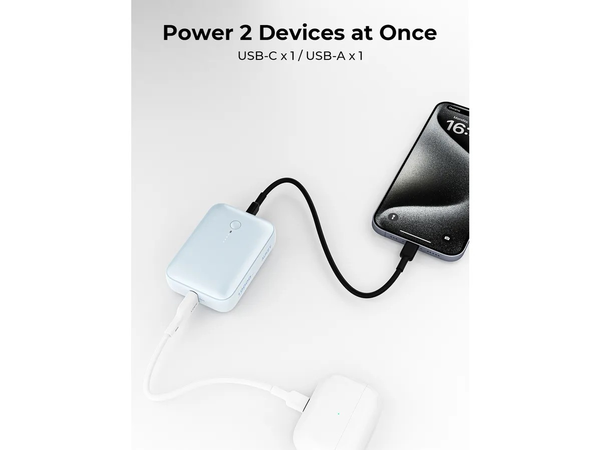 (20W) Spark Mini 10000mAh Powerbank USB C / USB A Ladegerät Power Delivery Quick Charge (PB-Y55 BL) - Blau