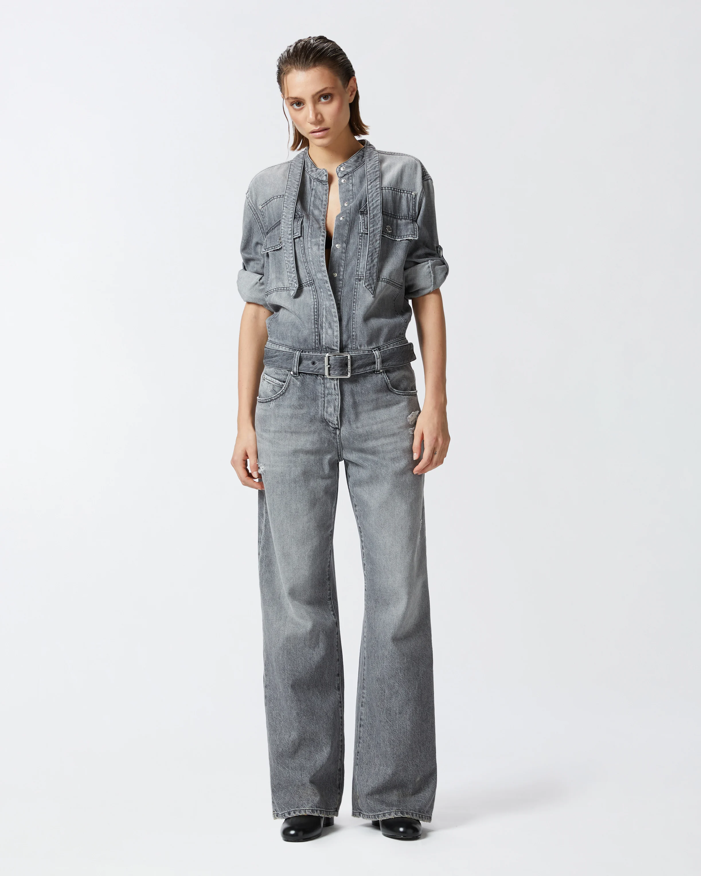 Combinaison en denim | Gris