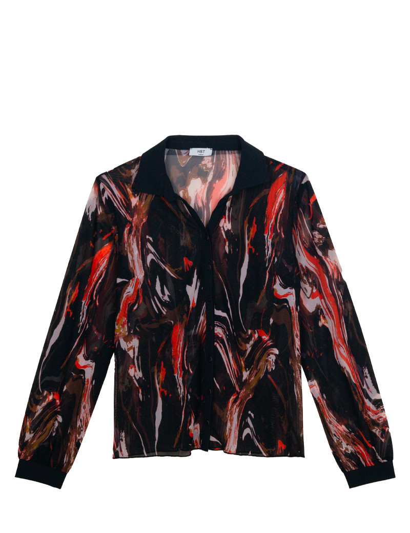HBT CHEMISE ZÉLIE FEMME RÉSILLE IMPRIMÉ MULTICOLORE