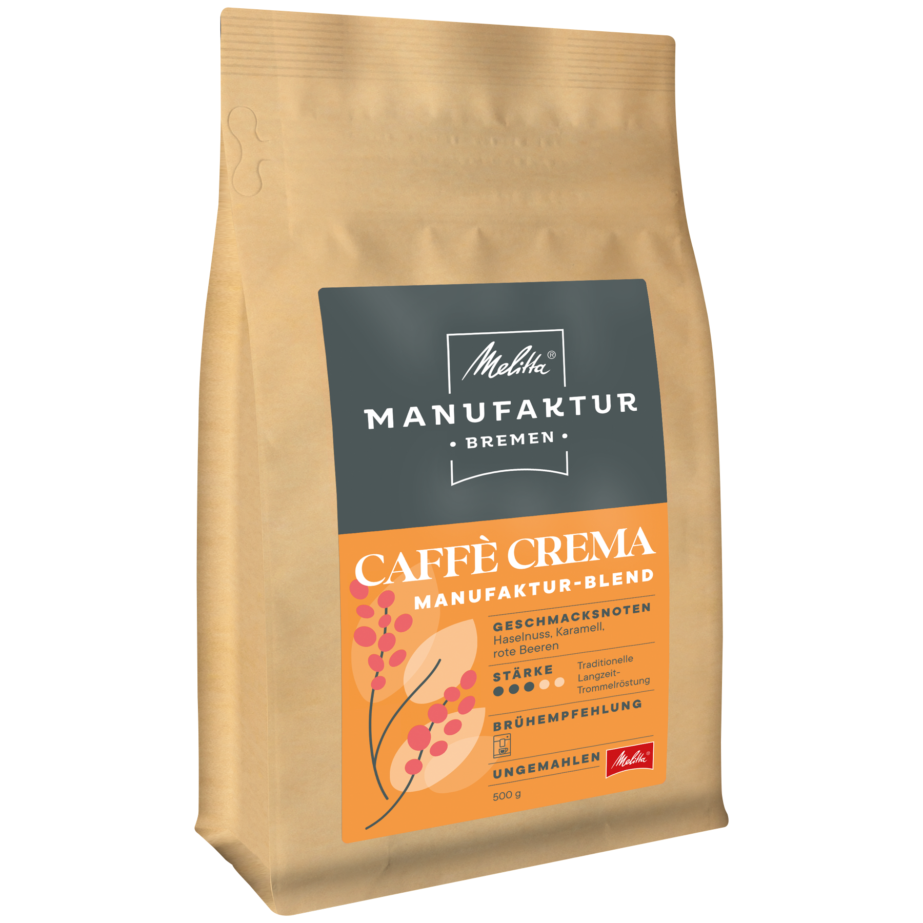 Melitta® Manufaktur-Kaffee Caffè Crema|Kaffeebohnen 500g