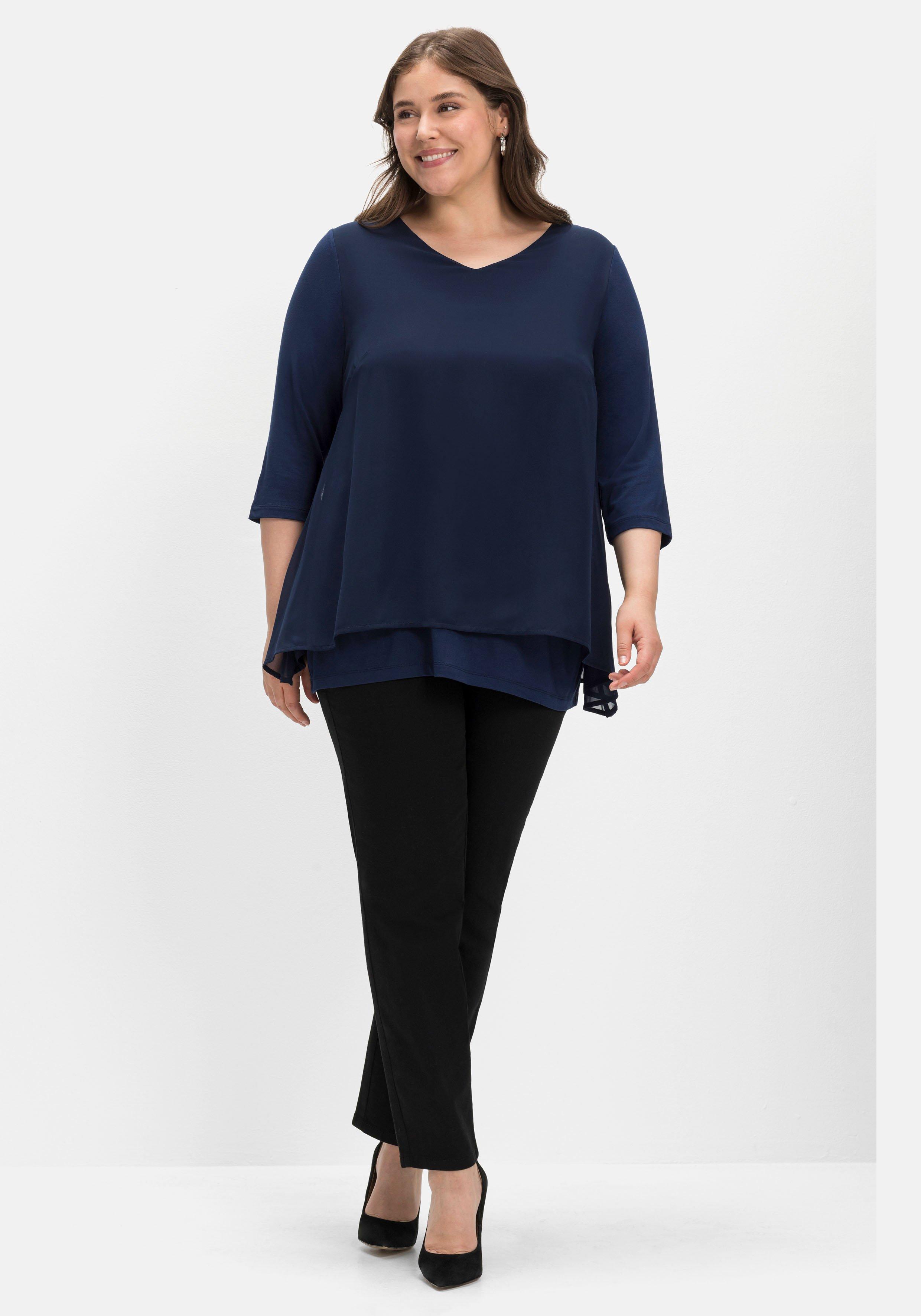 Blusenshirt mit Chiffon, doppellagig
