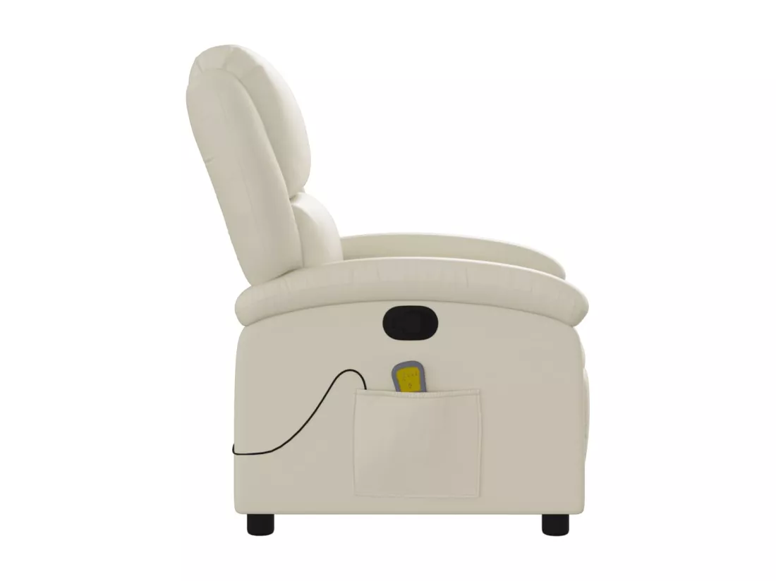 Fauteuil inclinable de massage Crème Similicuir