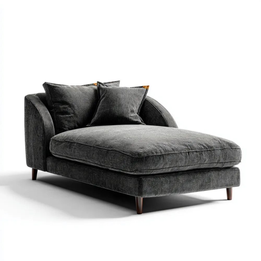 Relaxliege Cordstoff 150x80x90 cm - Dunkelgrau - Modernes Design