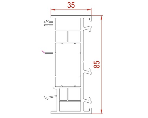 ARON Comfort 35 mm wit verlengprofiel / wit L:1400 mm