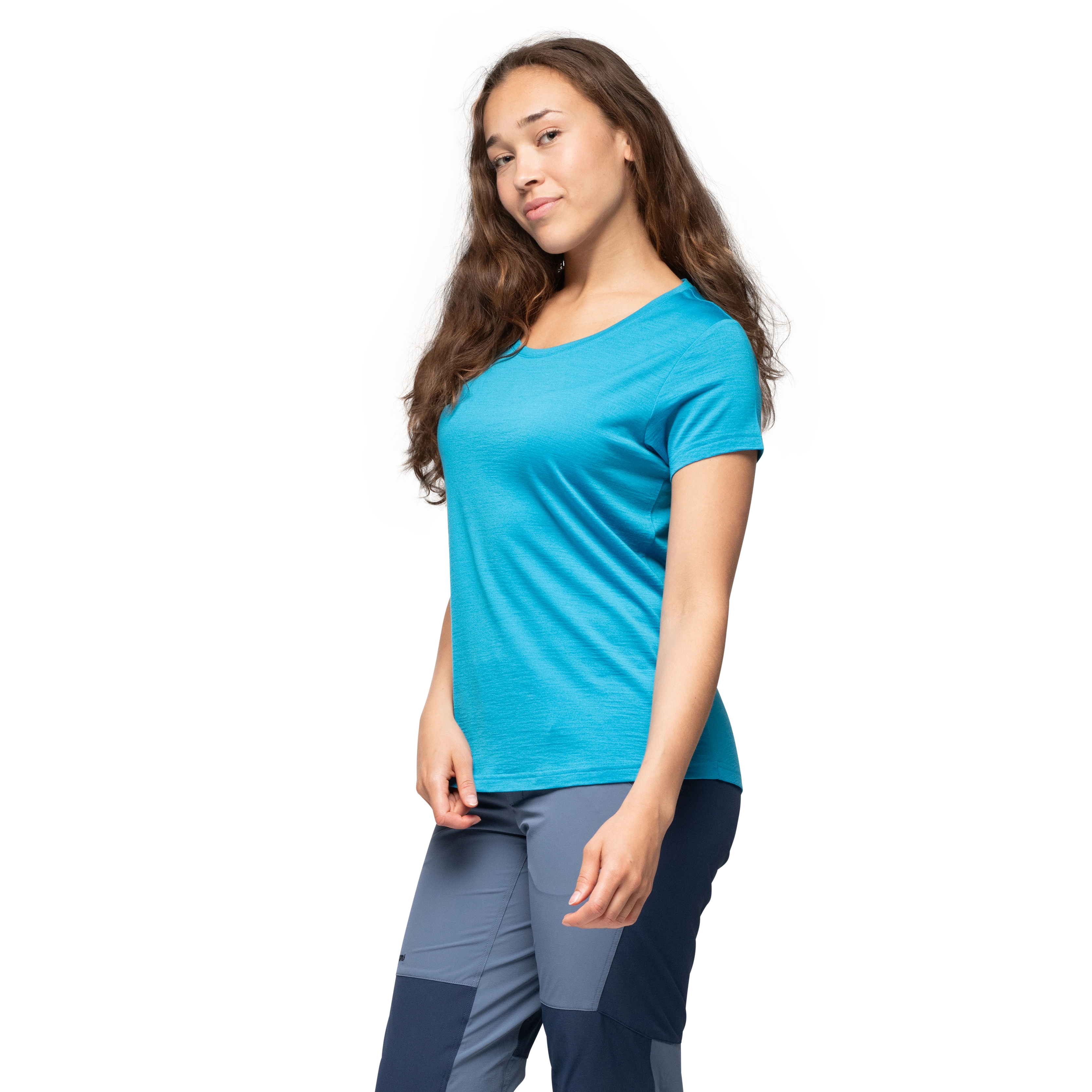 Vaagaa Adventure Merino Tee Women Aqua Lagoon
