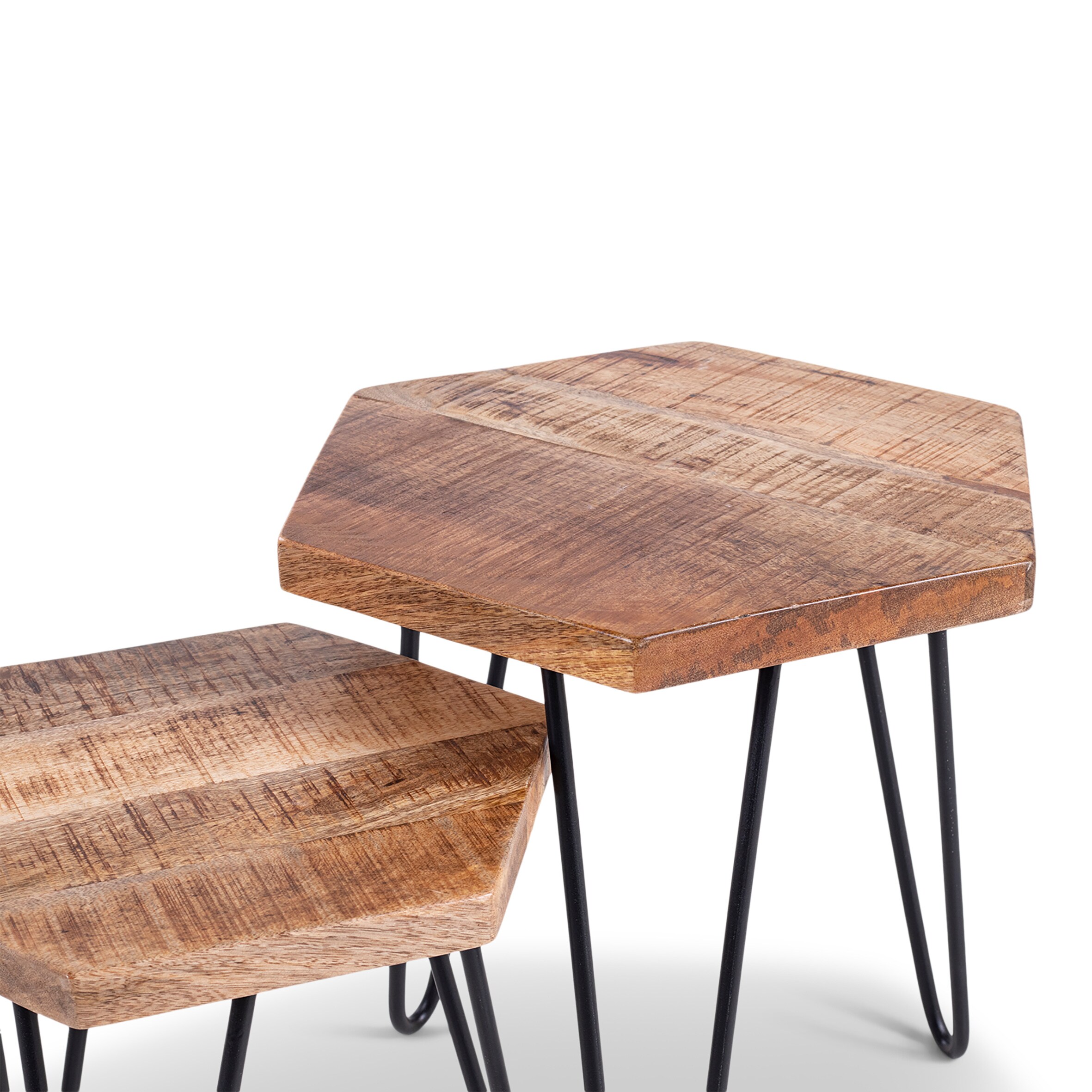 byLIVING Zweisatztisch ELEA, B 45x40 cm, H 45/55 cm, Mangoholz natur/schwarz