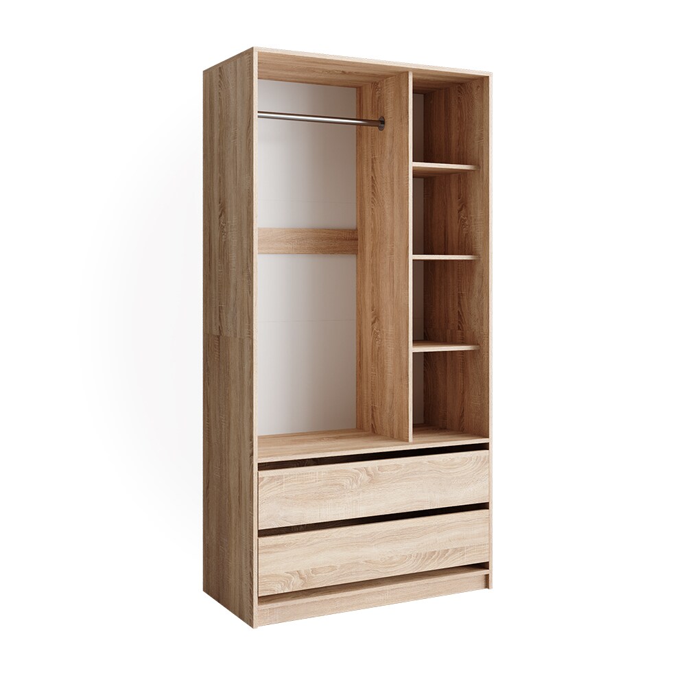 Vicco Kinderkleiderschrank Elmo Eiche 100 x 200 cm mit 2 Schubladen