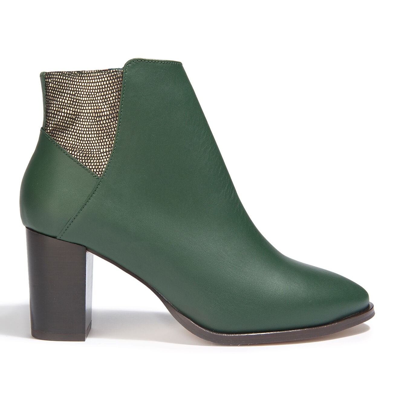 Anaki Bottines en Cuir Molly vert forêt - Talon 5,5 cm