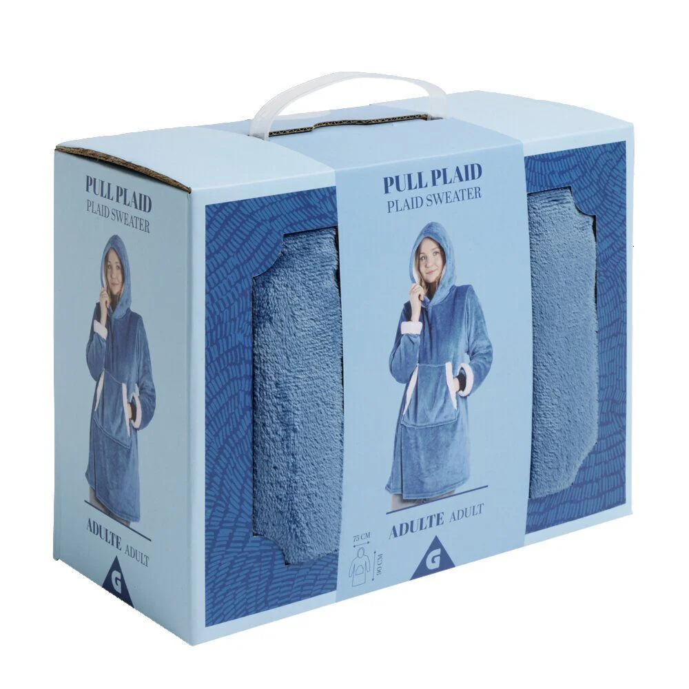 Pull plaid capuche adulte sherpa Taille unique - 4 coloris