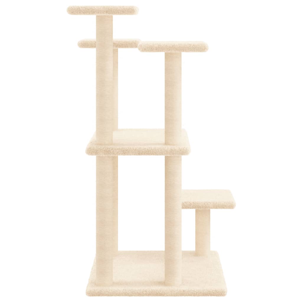 Arranhador para Gatos vidaXL com Plataformas, Creme, 98,5 cm