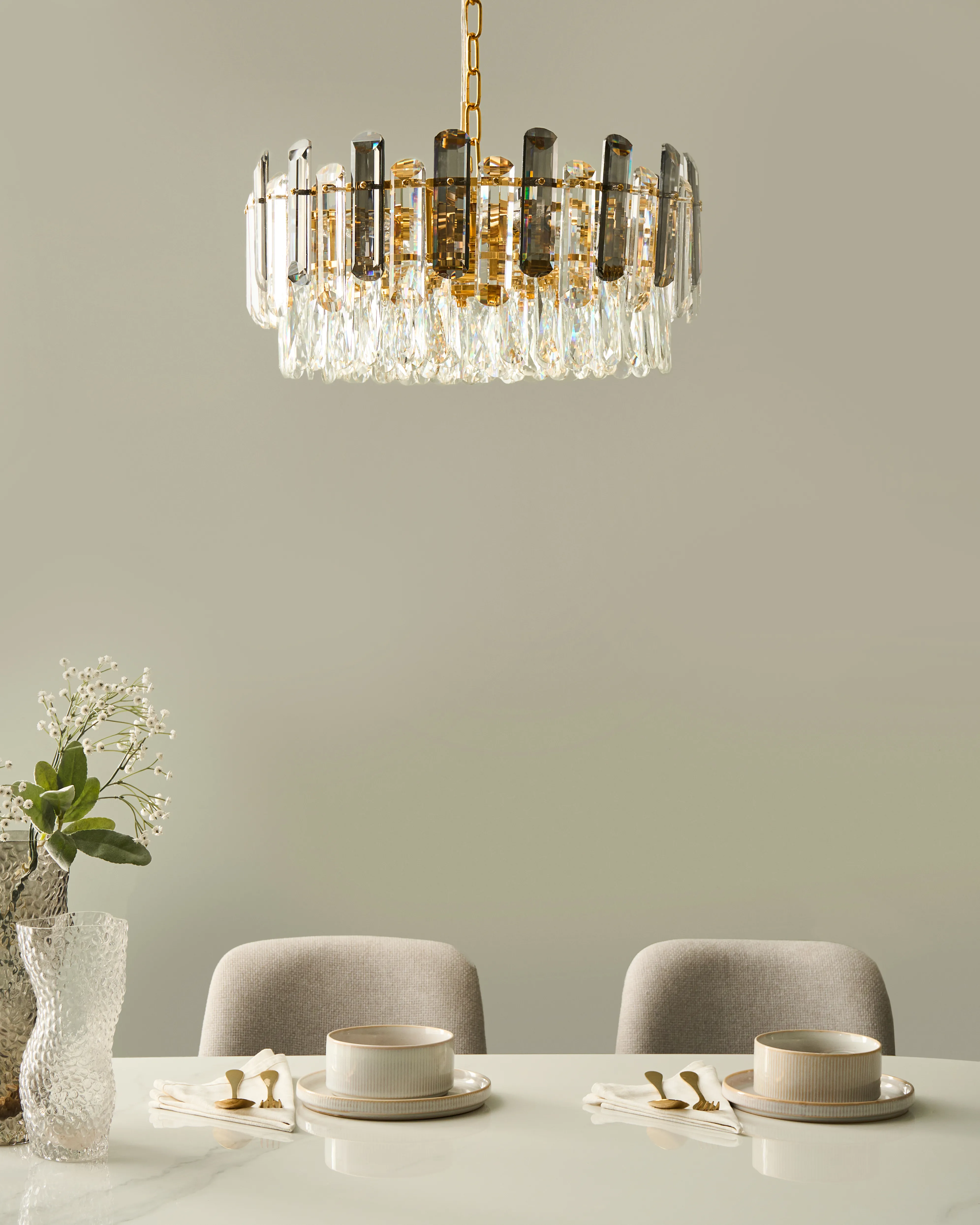 Kroonluchter MANTARO Glas Goud
