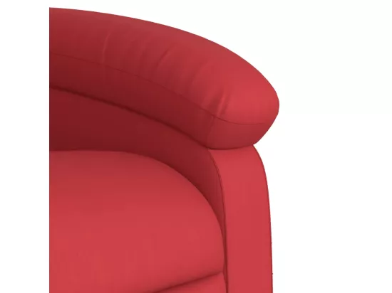 Fauteuil inclinable massant électrique rouge similicuir