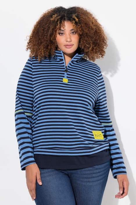 Shirt, Ringelmix, Classic, Troyerkragen, Langarm