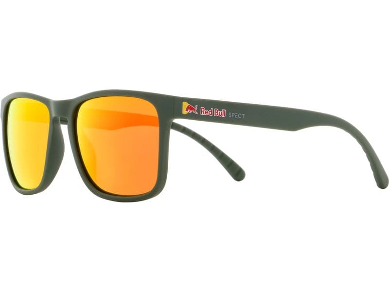 RedBull SPECT Sonnenbrille Edge Olive Green, Braun/Rot Schlüsselloch-Sportbrille
