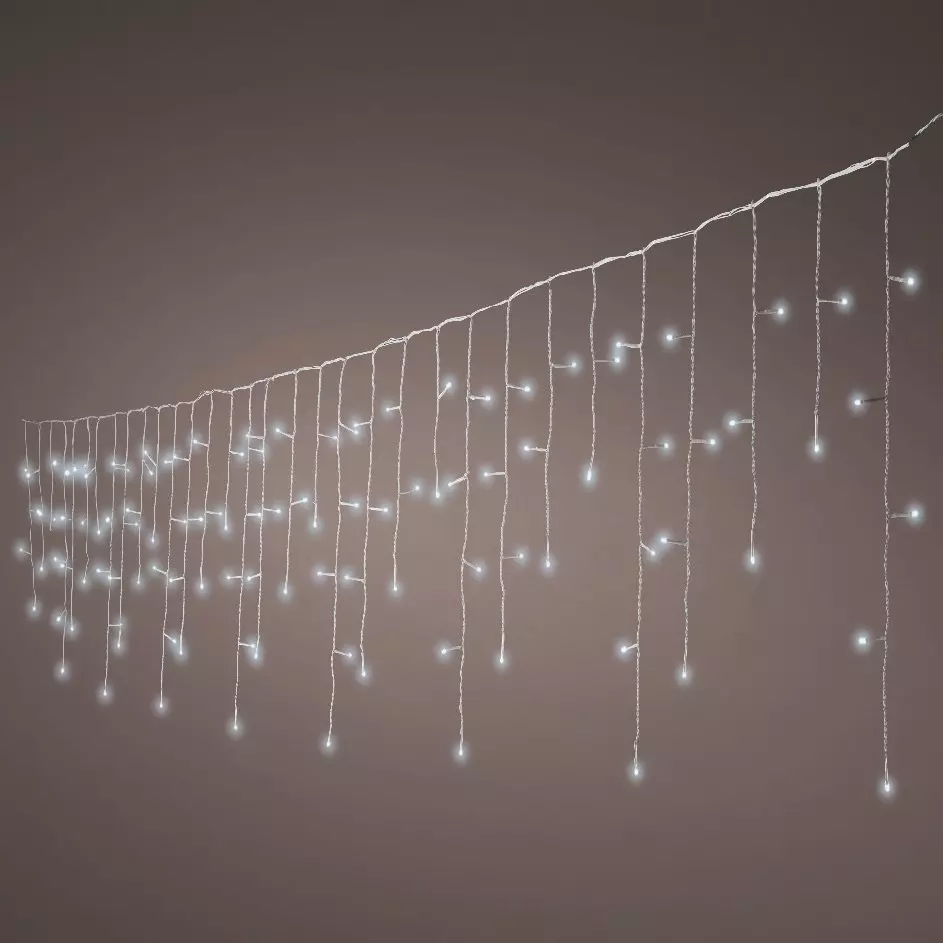 Stalactite lumineuse 20 m 490 LED câble blanc Stars Blanc froid