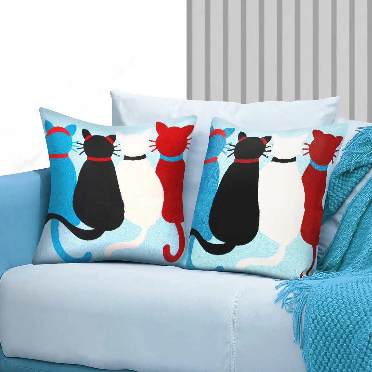 AVIZAR Lot de 2 Housses de Coussin Art Orphia