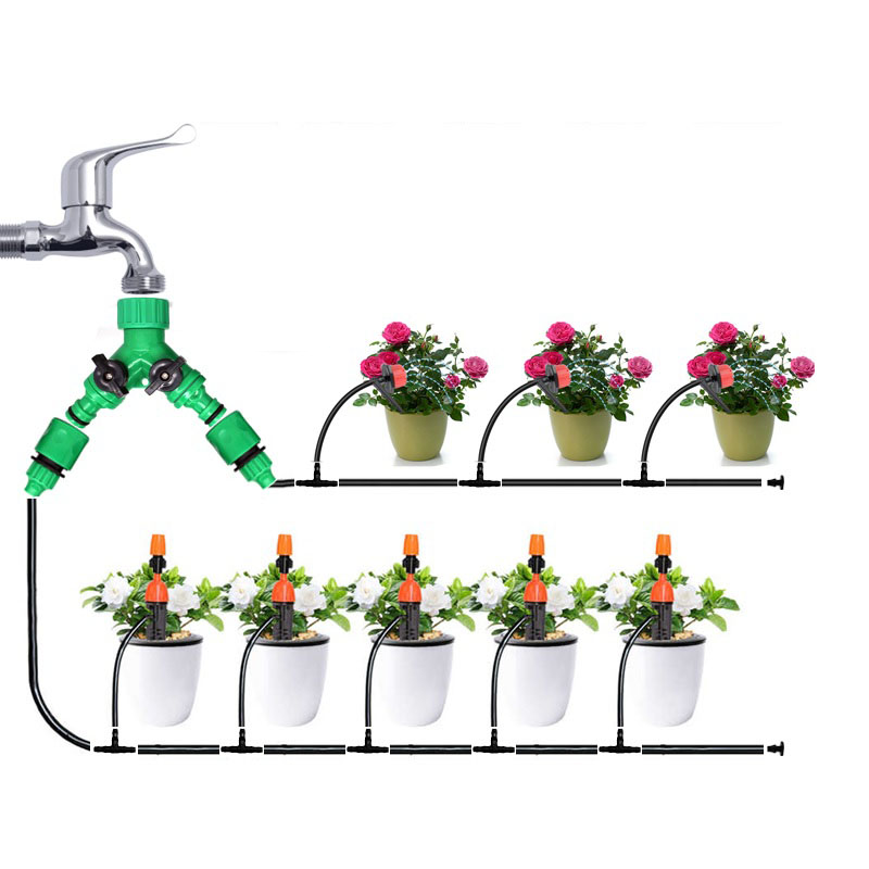 (113-tlg. Set) Automatisches Garten Bewässerungssystem Gewächshaus Tropf Sprinkler für Blumen / Pflanzen