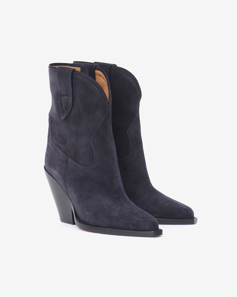 BOTTINES EN CUIR VEAU VELOURS LEYANE
