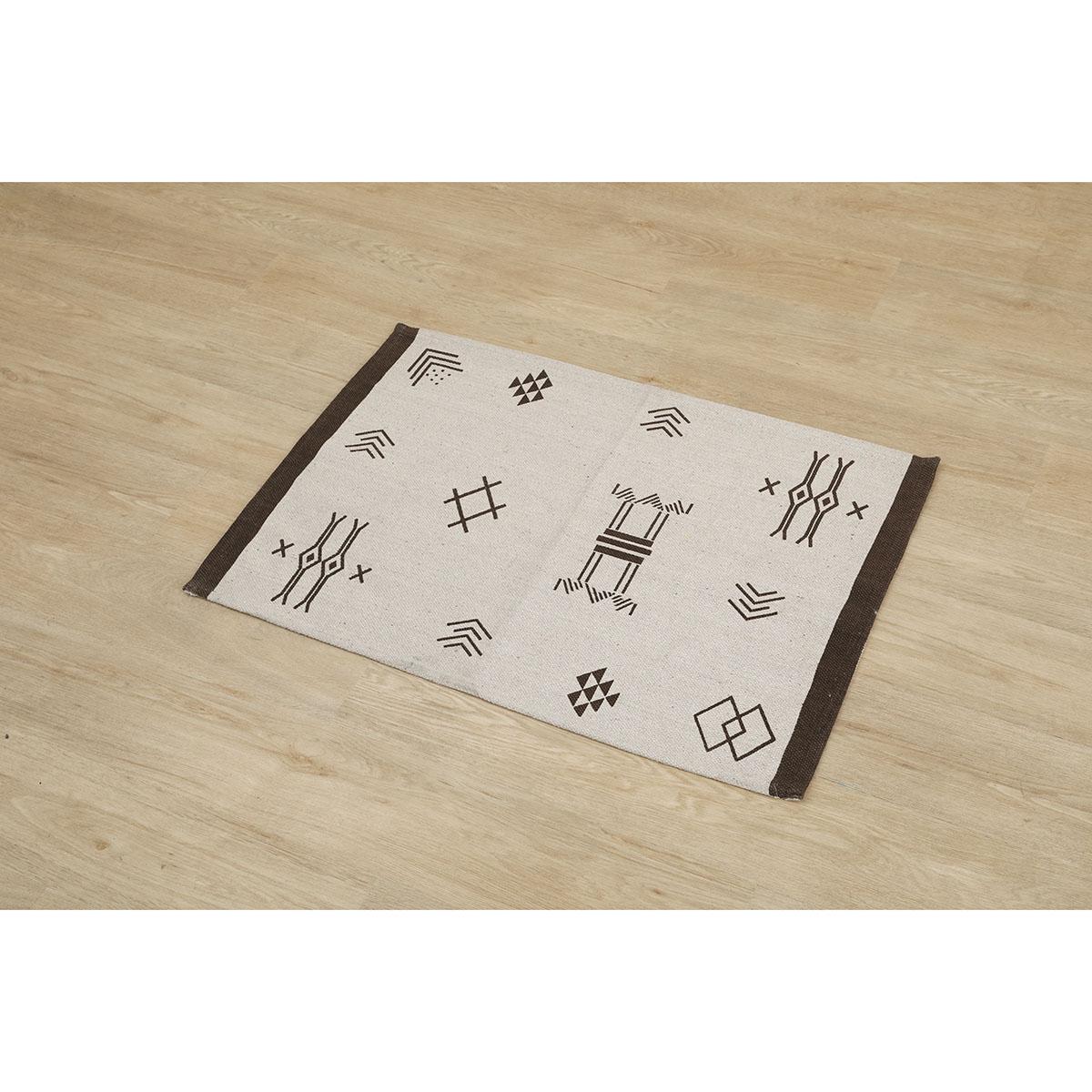 TAPIS TRIBAL FOND BEIGE 60X90CM BEIGE MARRON