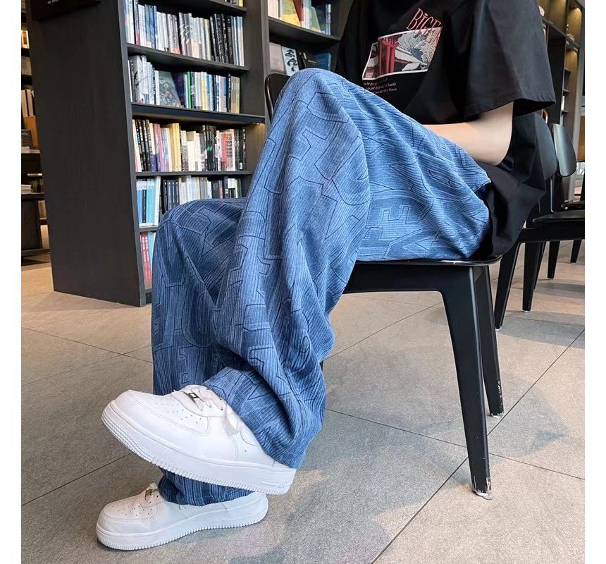 DuckleBeam - Rechte broek met trekkoord en tekstprint