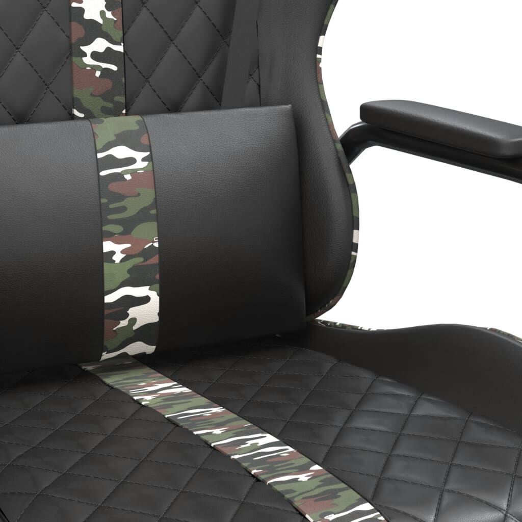 vidaXL Massage Gaming Stoel, Camouflage en Zwart, Kunstleer