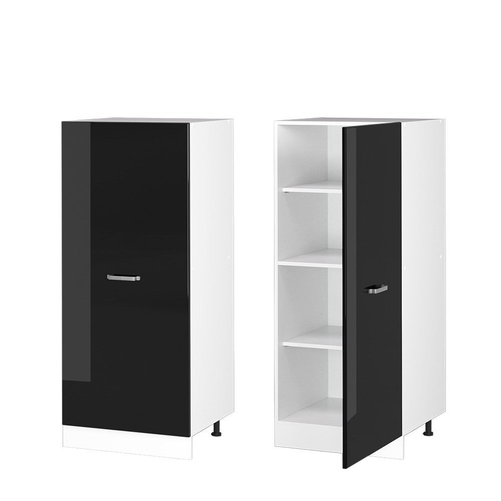 Vicco Vorratsschrank Küchenschrank R-Line Solid Weiß Schwarz 60 cm modern große Tür