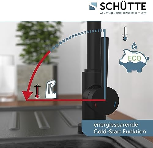 SCHÜTTE Cornwall 79161 Robinet de cuisine pivotant à 360 ° avec mitigeur monocommande Blanc : Bricolage