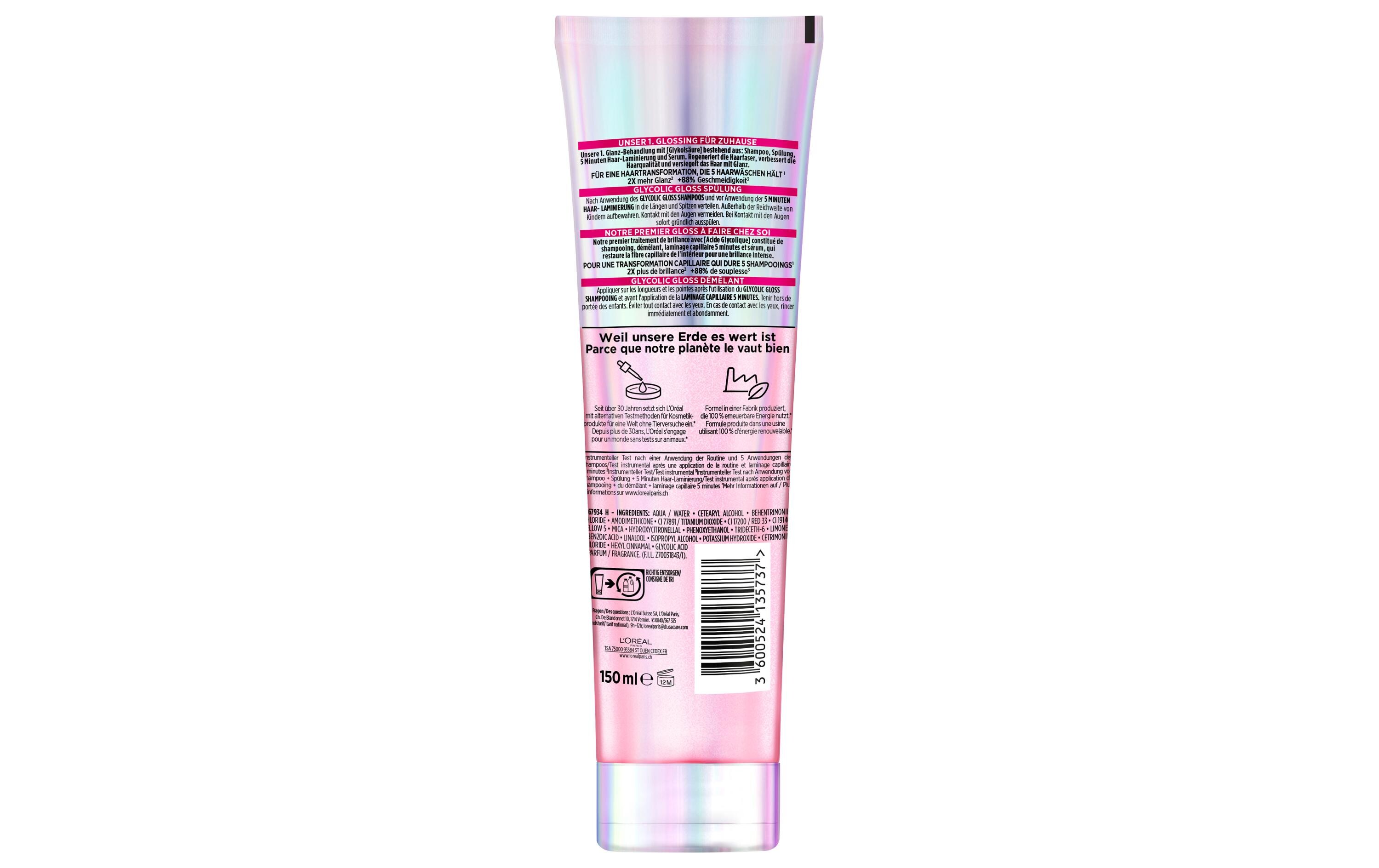 Haarspülung Glycolic Gloss 150 mlConditioner verbessert die Haarqualität und versiegelt das Haar mit Glanz