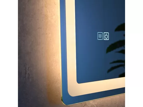 Miroir salle de bain LED 60x80cm anti buée avec LED 3 couleurs et loupe x3 LB-3612