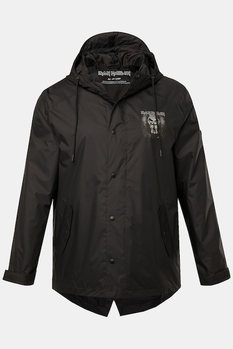 Regenjacke, Iron Maiden,  wasserabweisend, Kapuze, Zipper, leichtes Futter