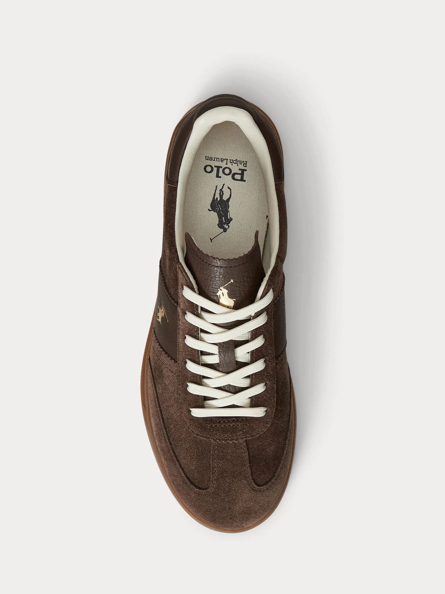 Bruin - Polo Ralph Lauren Hertitage Aera suède mix sneakers