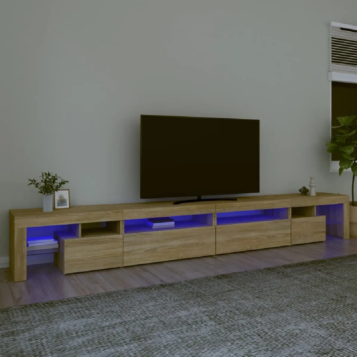 vidaXL - Meuble TV LED Chêne sonoma
