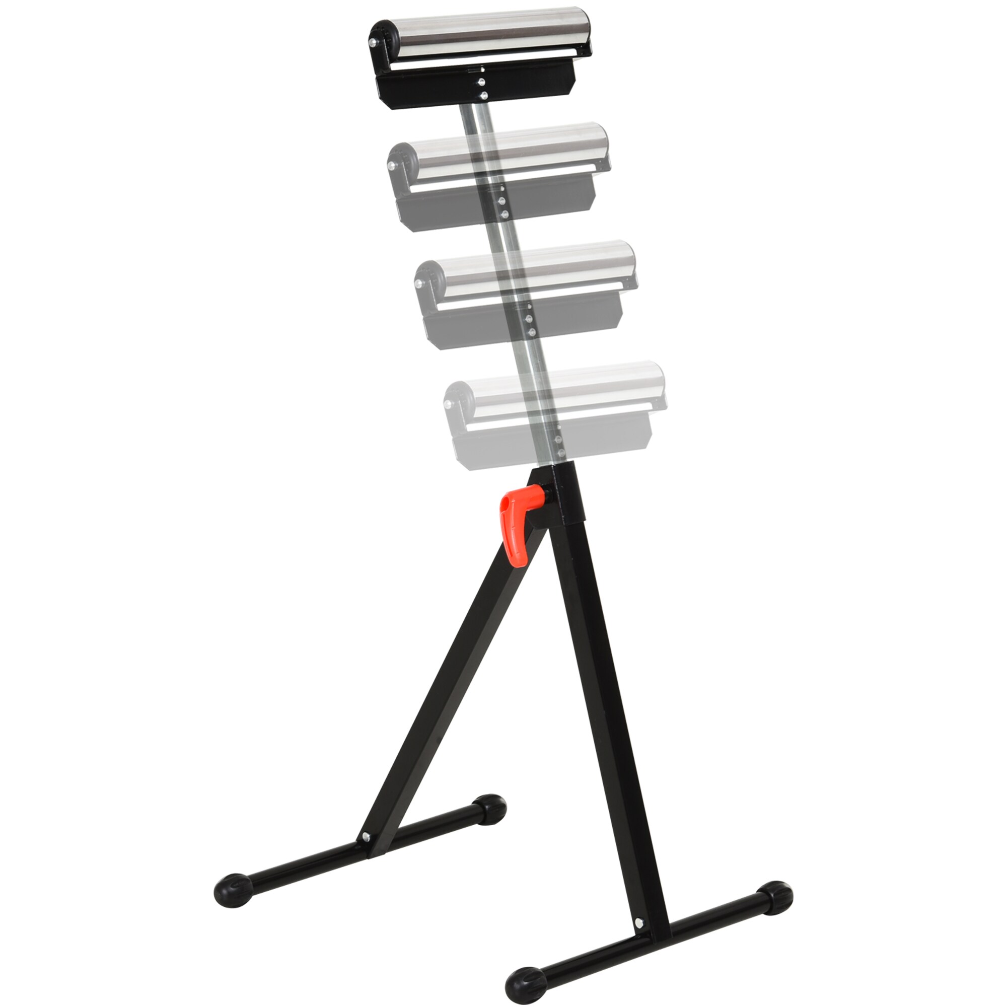 HOMCOM Rollenbock verstellbar schwarz, silber 44 x 50 x (68-110) cm (BxTxH)