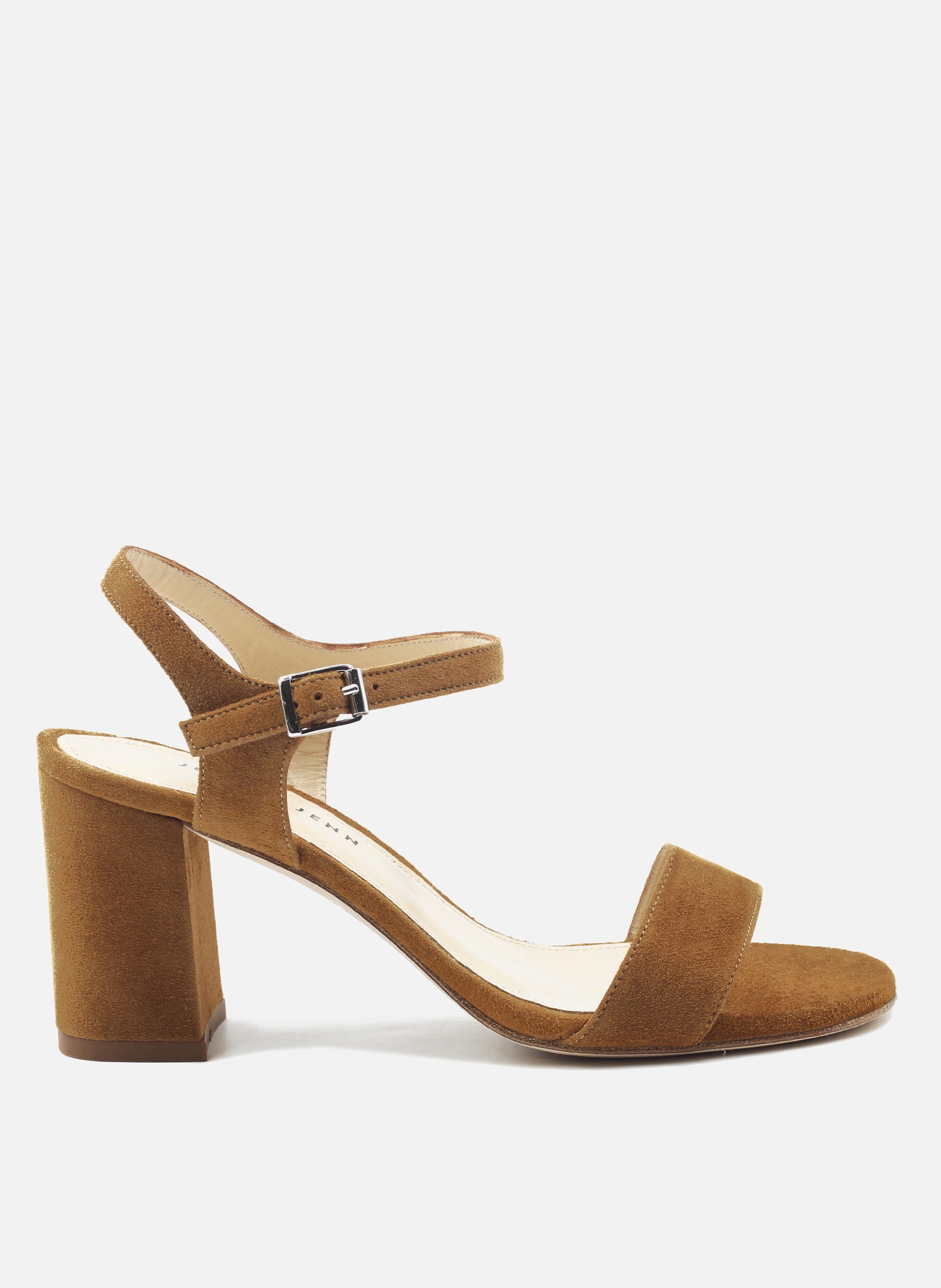 Sandales à talon cuir daim | Marron