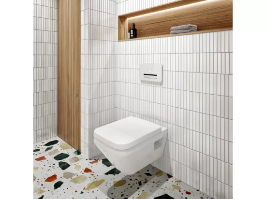 WC suspendu sans bride VILLEROY ET BOCH Architectura Twistflush rectangle avec abattant