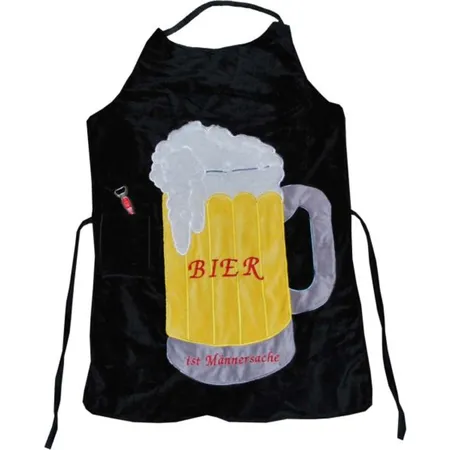 Udo Schmidt BBQ Grillschürze mit Biermotiv und Öffner