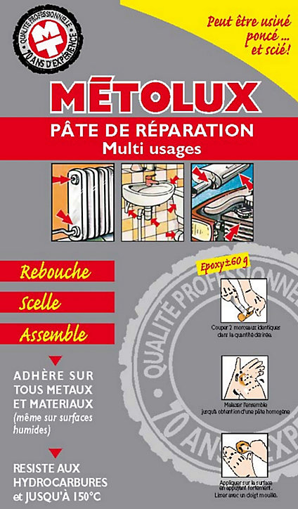 Pâte de réparation multi-usages Mastic Universel 60g Metolux