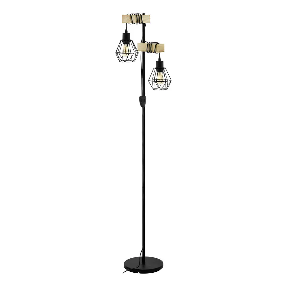EGLO Townshend 5 Vloerlamp - E27 - 166,5 cm - Zwart, Bruin