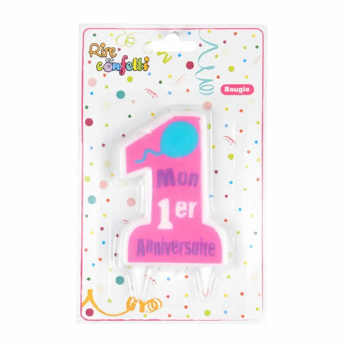 PARIS PRIX Bougie premier anniversaire rose