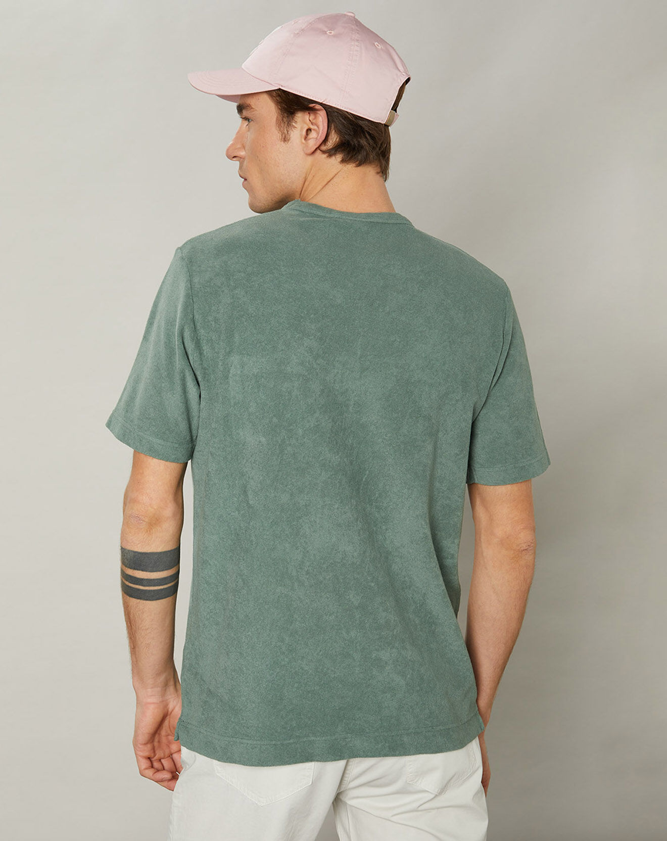 Hartford T-Shirt en éponge Pocket Crew cactus