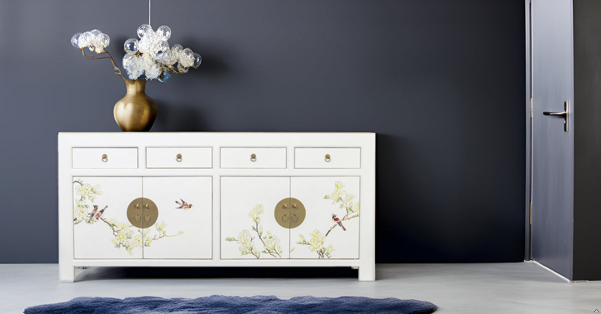 Fine Asianliving Chinese Dressoir Sneeuw Wit
