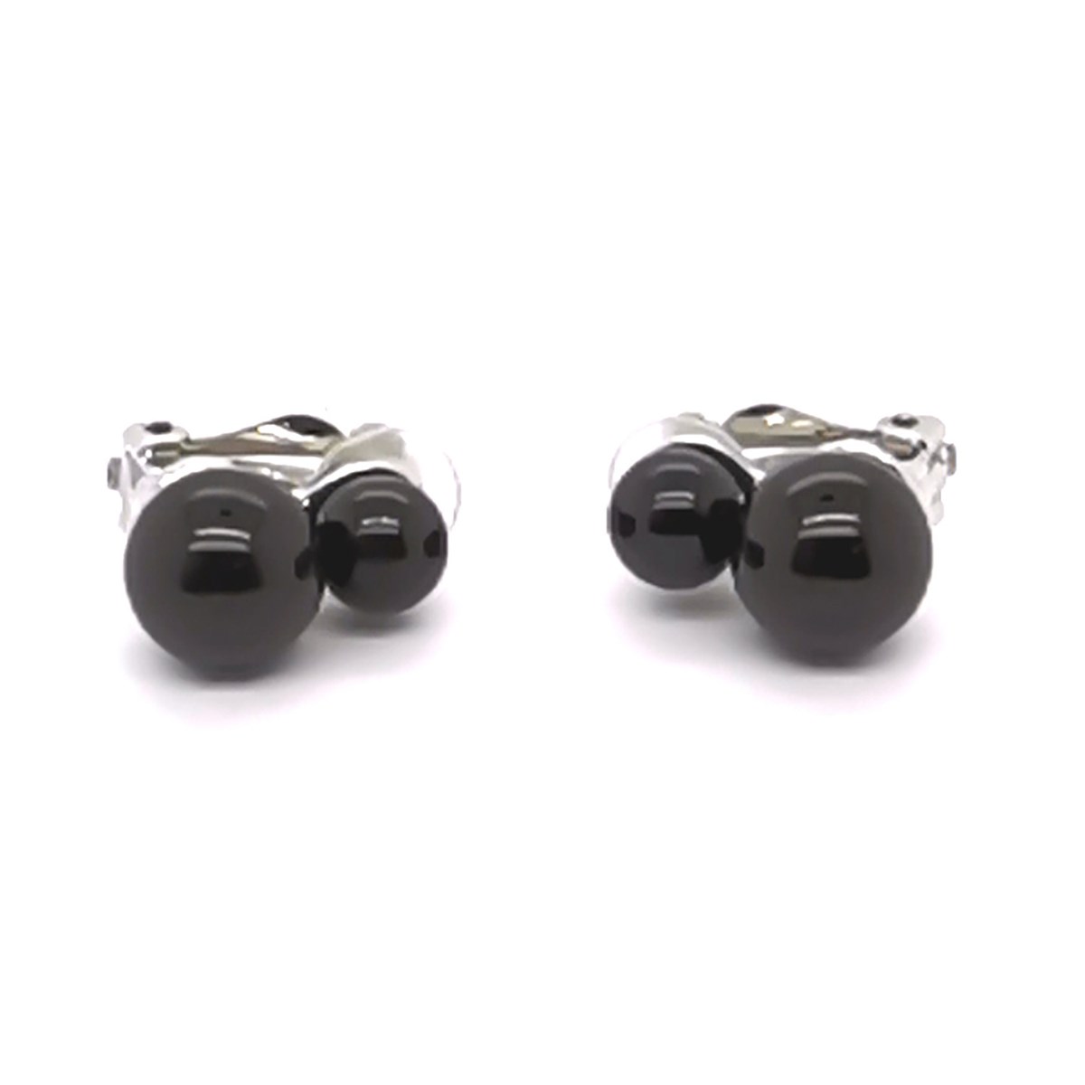 Boucles d'oreilles à clips Brillaxis perles noires
