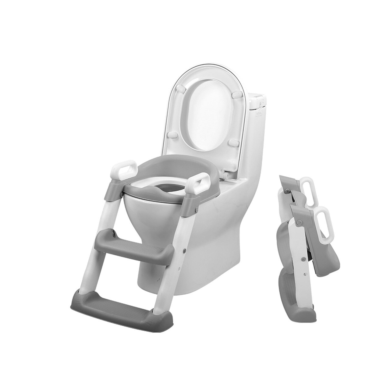 Chipolino Toilettensitz Skippy Toilettensitz mit Stufen Griffe faltbar Fußstütze rosa