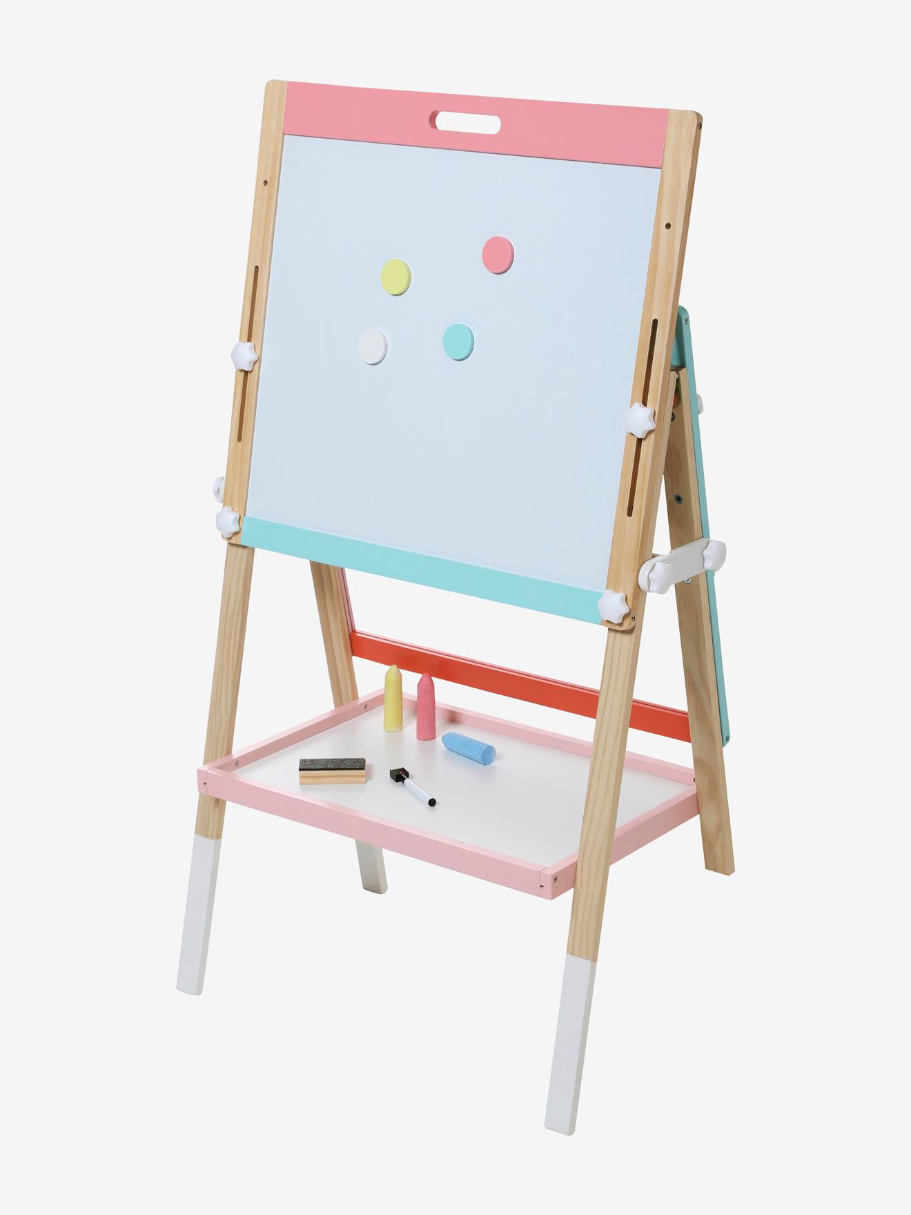 Quadro negro multicolorido de madeira 4 em 1 com certificação FSC®