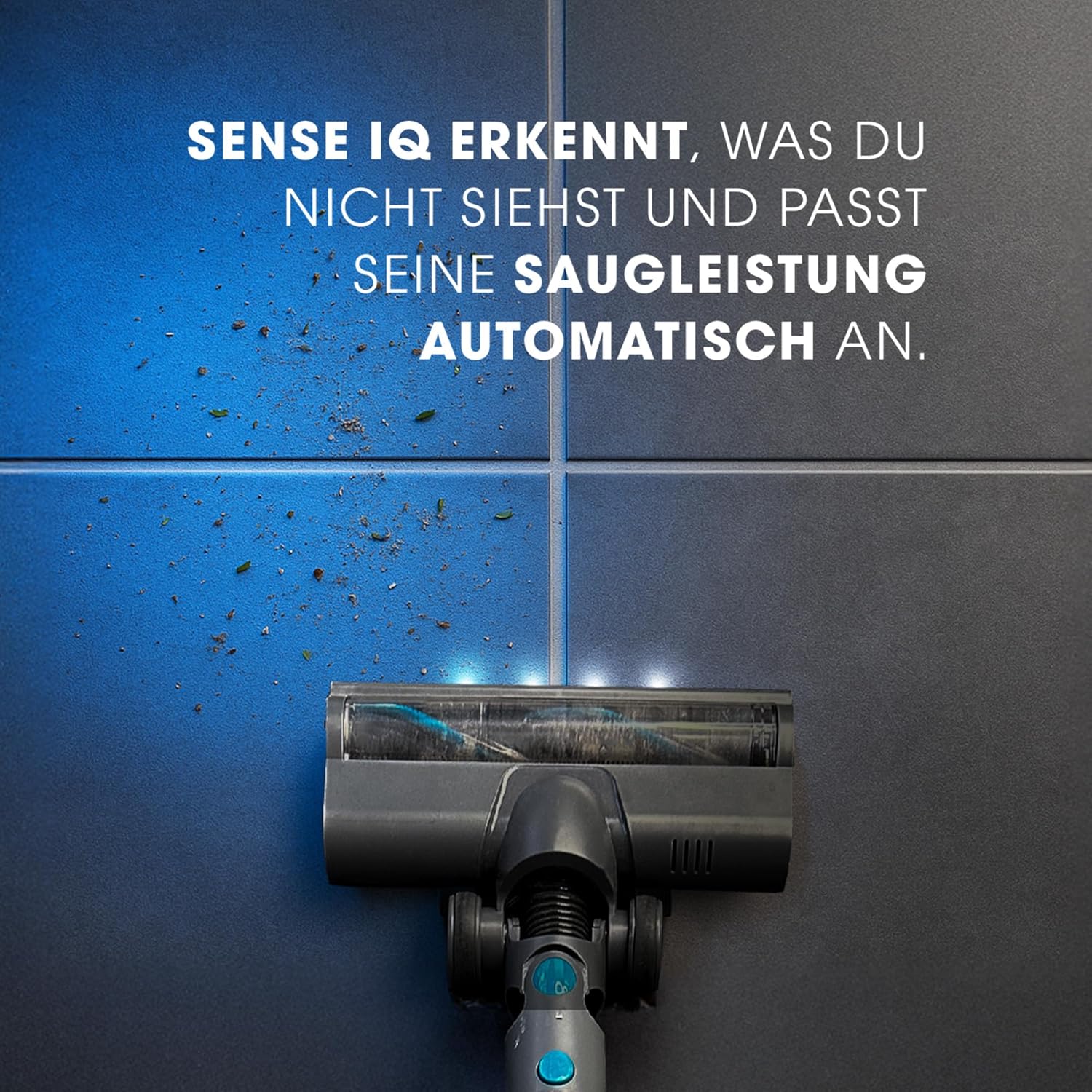 LIVINGTON Sense IQ - Akku Staubsauger kabellos - Handstaubsauger mit Schmutzerkennung & 4-Fach-Filter - Akkusauger mit LED-Bürste & Knickgelenk - leiser Staubsauger ohne Beutel - Akkustaubsauger