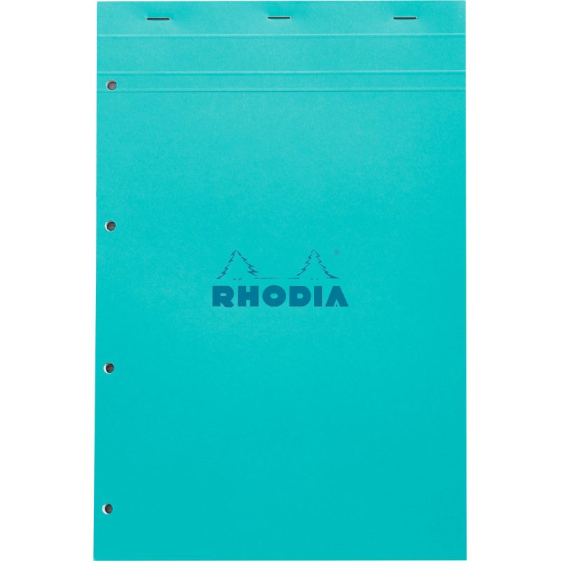 Bloc de bureau Rhodia Couleurs N°20 21 x 31,8 cm agrafé couverture couleur - petits carreaux - 80 feuilles perforés 4 trous