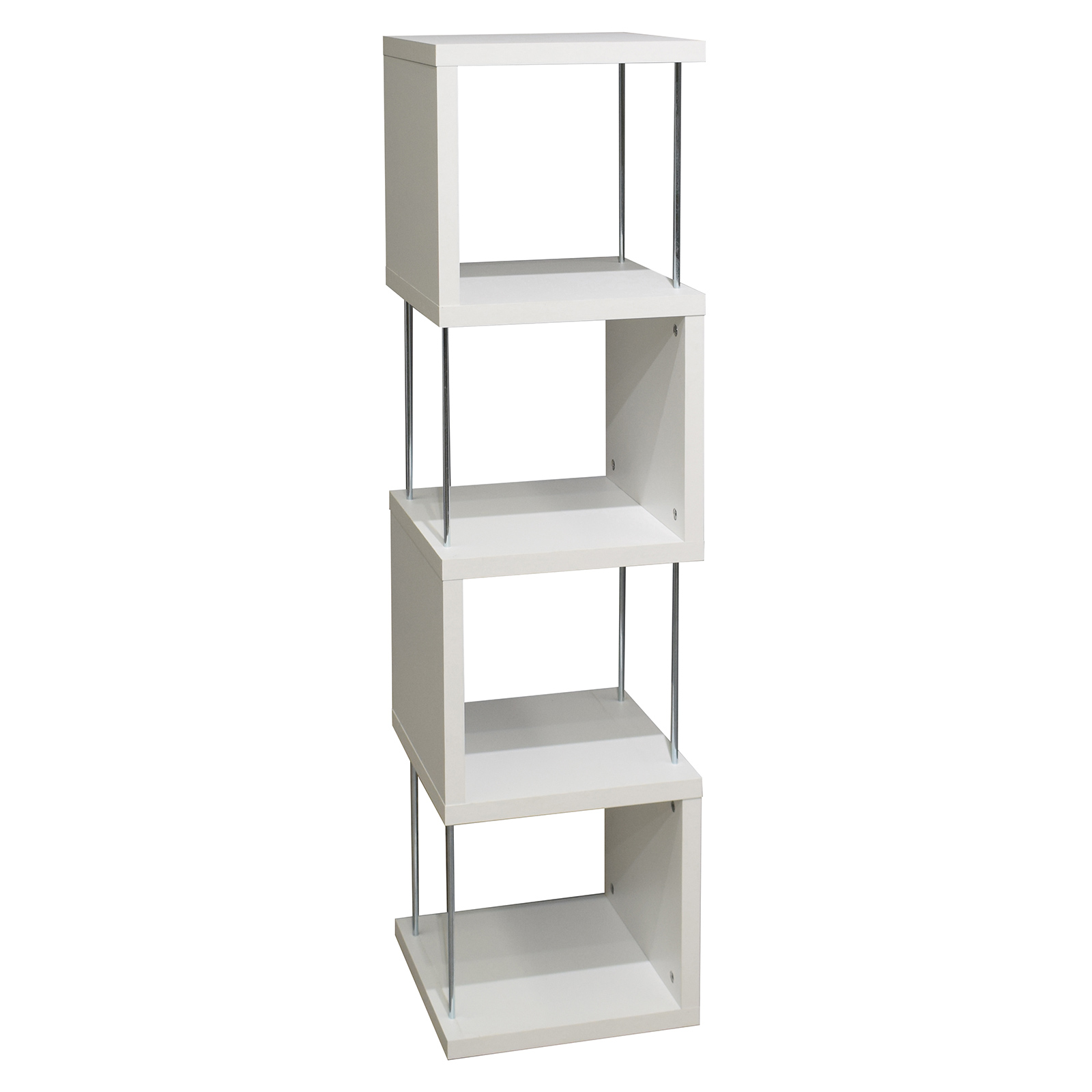 Standregal - weiß matt - silber - 126 cm hoch