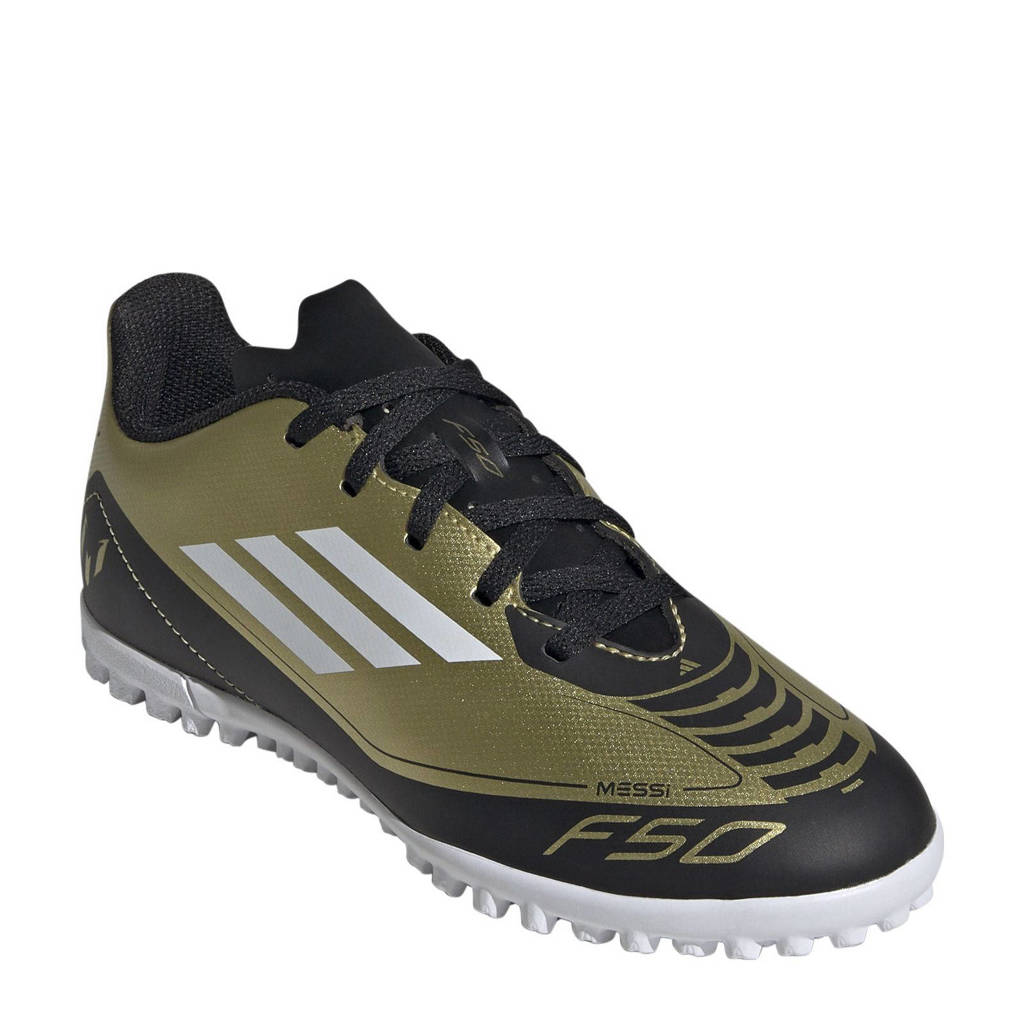 adidas F50 Club Messijunior voetbalschoenen metallic goud/wit/zwart