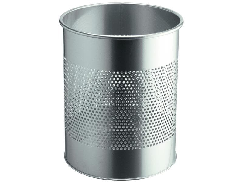 DURABLE Papierkorb 15 Liter, Silber Abfallkorb aus Stahl